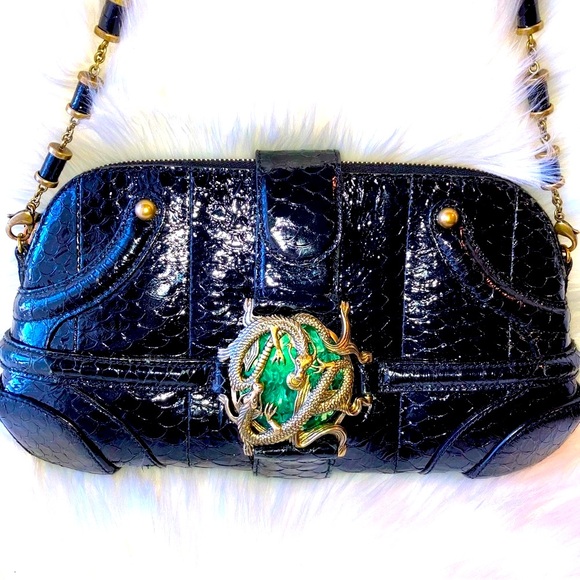 Handbags - ❇️ALEXANDER❇️MCQUEEN❇️STUNNING Snakeskin Black + Resin Dragon Emblem❇️